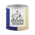 Foto einer kleinen Gastrodose Zitronenthymian geschnitten. Auf der Dose ist frischer Thymian zu sehen.